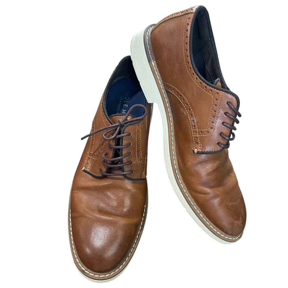 Cole Haan Go To Oxford Men's Size 9.5 Leather Dress Shoes‎ Lace up British Tan